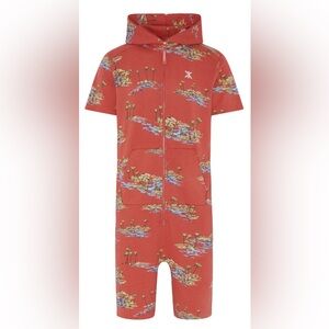 Onepiece Hawaiian Short Jumpsuit -Cool Tropical Print- Size Medium - Unisex